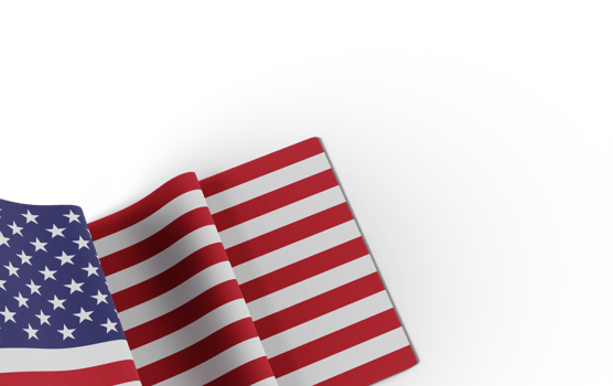 Realistic american flag in high quality render image png