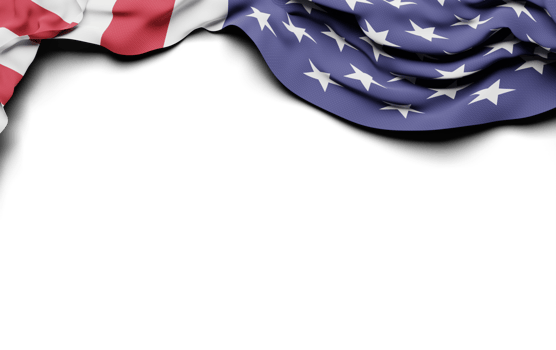 Realistic american flag in high quality render image png
