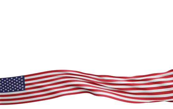 Realistic american flag in high quality render image png