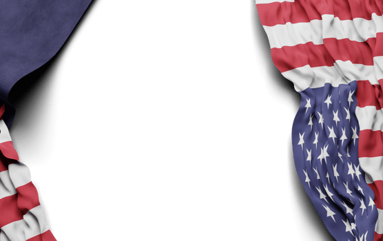 Realistic american flag in high quality render image png