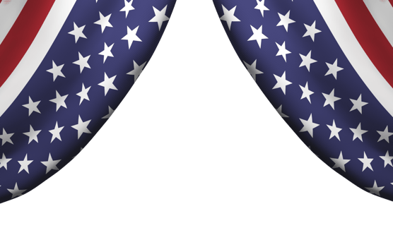 Realistic american flag in high quality render image png