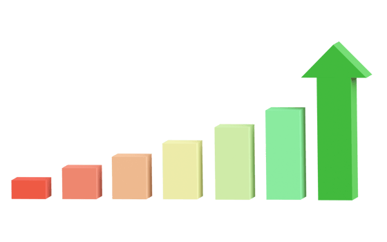 Gradient bar graph growing png