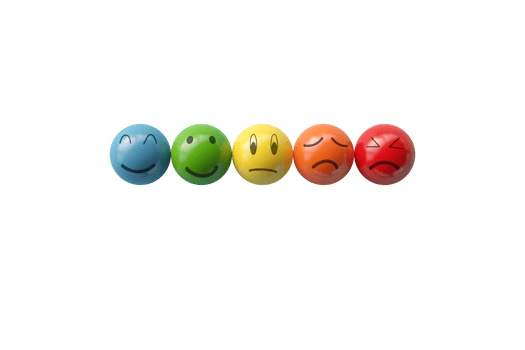Assessment, Feedback, Satisfaction Score Shows the emotions of the five ball faces. png