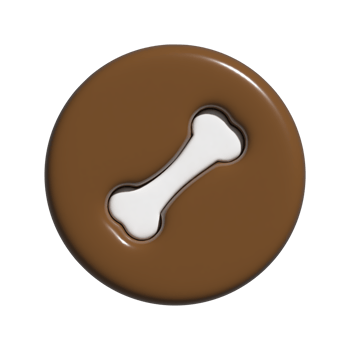 dog bone icon 3d png