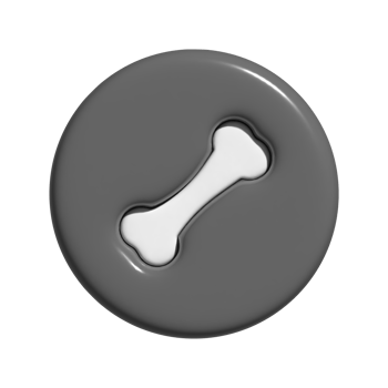 dog bone icon 3d png