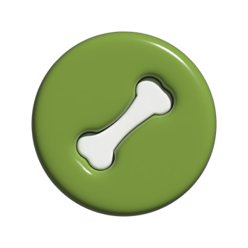 dog bone icon 3d png