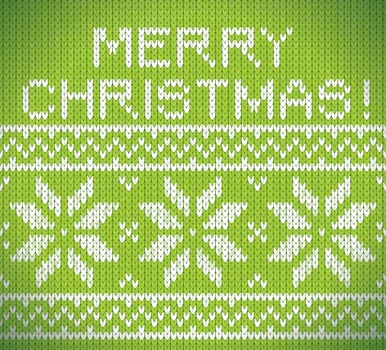 Christmas nordic green seamless knitting illustration vector