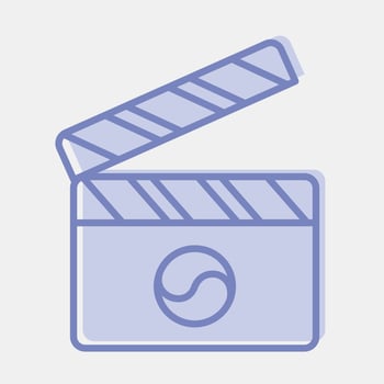 Icon korean drama films. South Korea elements. Icons in two tone style. Good for prints, posters, logo, advertisement, infographics, etc. vector