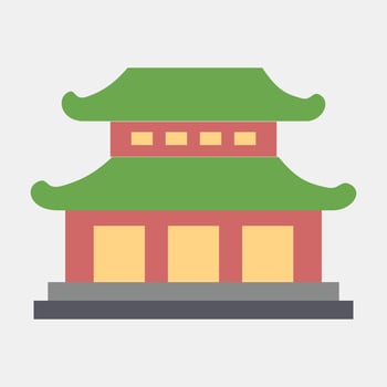 Icon south korea palace. South Korea elements. Icons in flat style. Good for prints, posters, logo, advertisement, infographics, etc. vector