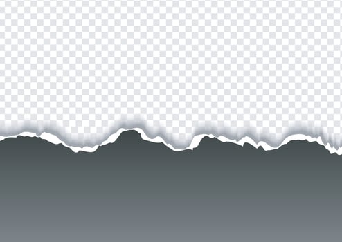 Realistic torn paper with soft shadow on transparent background vector