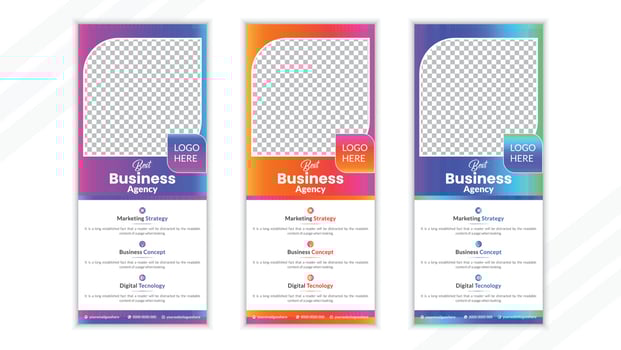Business roll up banner design vector
