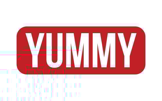 Yummy rubber grunge stamp seal vector