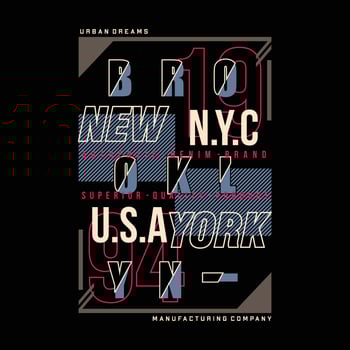 brooklyn new york city urban street, graphic design, typography vector illustration, modern style, for print t shirt