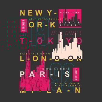 the big famous city urban street, graphic design, typography vector illustration, modern style, for print t shirt