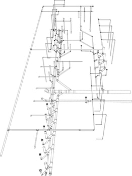 3D illustration of building piping vector