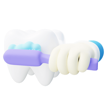 3d Illustration of Brushing Teeth png