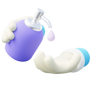 3d Illustration of Hands Using Liquid Soap png