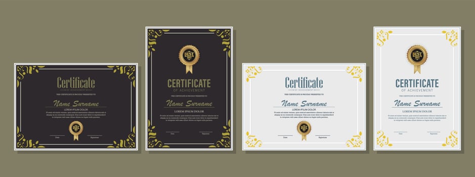 Achievement certificate best award diploma vector