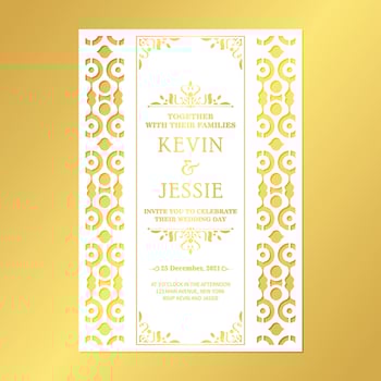 Wedding template cut invitation template vector