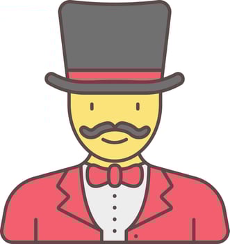 Illustration Of Colorful Magician Icon. vector
