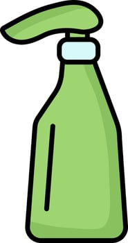 Dispenser Pump Bottle Icon In Green And Blue Color. vector