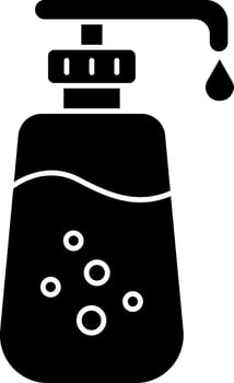 Dispenser Pump Bottle Icon In Black and White vector
