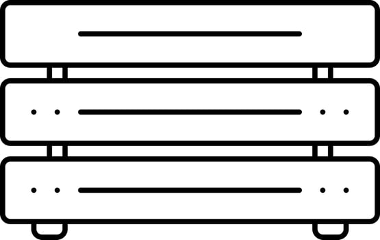 Illustration Of Server Icon In Black Outline. vector