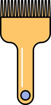 Dye Brush Icon In Orange Color. vector