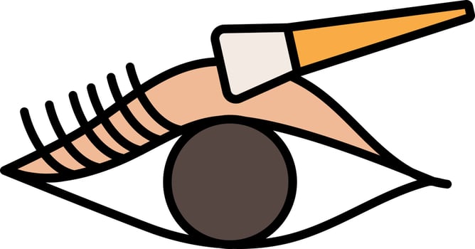 Eyeshadow Applying Eye Colorful Icon Or Symbol. vector