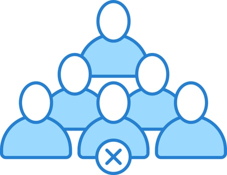 Blue And White No Crowd Icon Or Symbol. vector