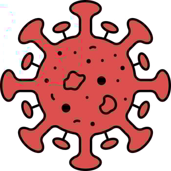 Red Virus Icon Or Symbol In Flat Style. vector