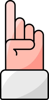 Finger Up Hand Icon In Flat Style. vector