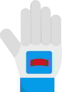 Illustration Of Gloves Icon In White And Blue Color. vector