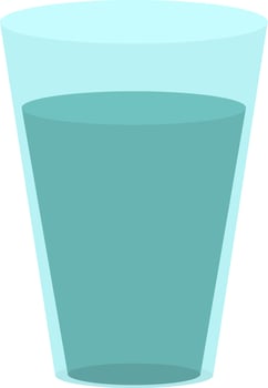 Isolated Water Glass Element In Flat Style. vector