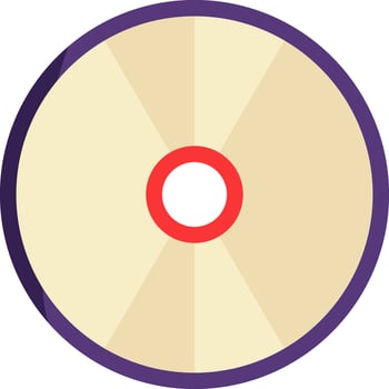 Colorful CD Or Dvd Disc Icon In Flat Style. vector