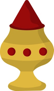 Illustration Of Vermilion Pot Red Color Powder Icon In Flat Style. vector