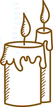 Illustration Of Two Diffrent Style Burning Candle Icon. vector