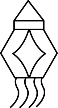 Isolate Lantern Icon In Black Outline. vector