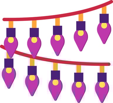 Isolated Burning String Lighting Icon Flat style. vector