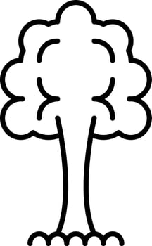 Black Linear Style Tree Icon Or Symbol. vector