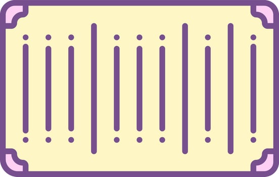 Bar Code Icon In Purple And Yellow Color. vector