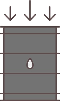 Down Oil Flat Icon Or Symbol In Grey Color. vector