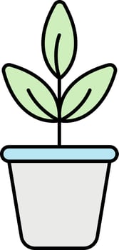 Green And Gray Illustration Of Leaf Plant Flat Icon. vector