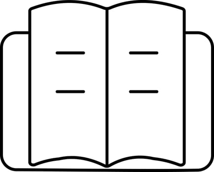 Black Outline Open Book Icon Or Symbol. vector