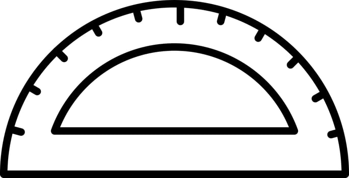 Isolated Protractor Black Linear Icon. vector