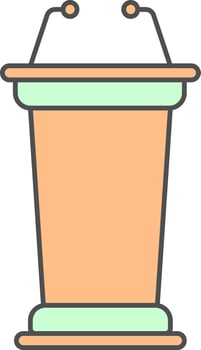 Isolated Tribune Icon In Green And Orange Color. vector