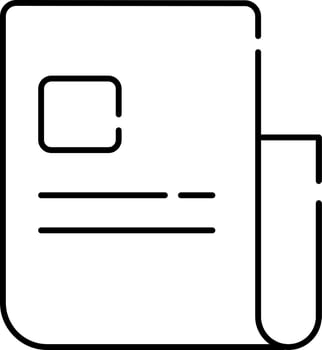 Black Thin Line Art Of News Paper Icon. vector