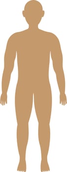 Silhouette Of Man Standing On White Background vector