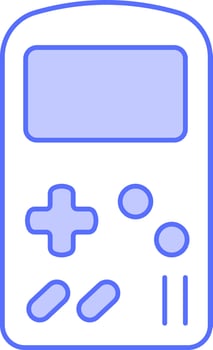 Gameboy Game Icon In Blue And White Color. vector