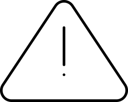 Warning Sign Icon In Black Outline. vector